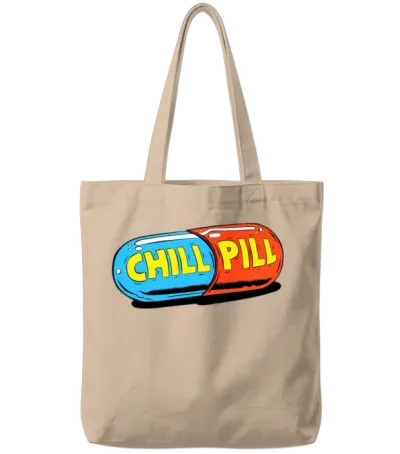 Take a Chill Pill Tote Bags - Natural