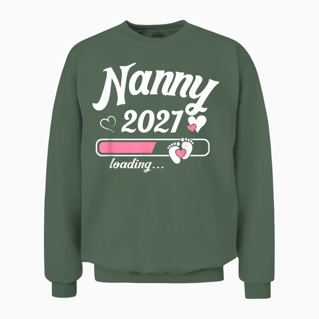 Enceinte Mère Nounou Est. 2027 Future Maman Unisex Sweatshirt in Military Green