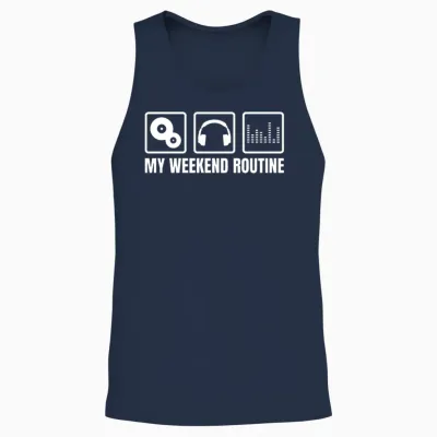 Dj Music Beats Unisex Tank Top - Navy