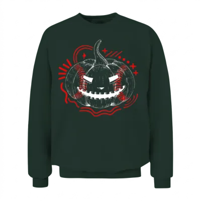 Halloween Shirt, Baseball Scary Pumpkin Sports Unisex Sweatshirt - Forest