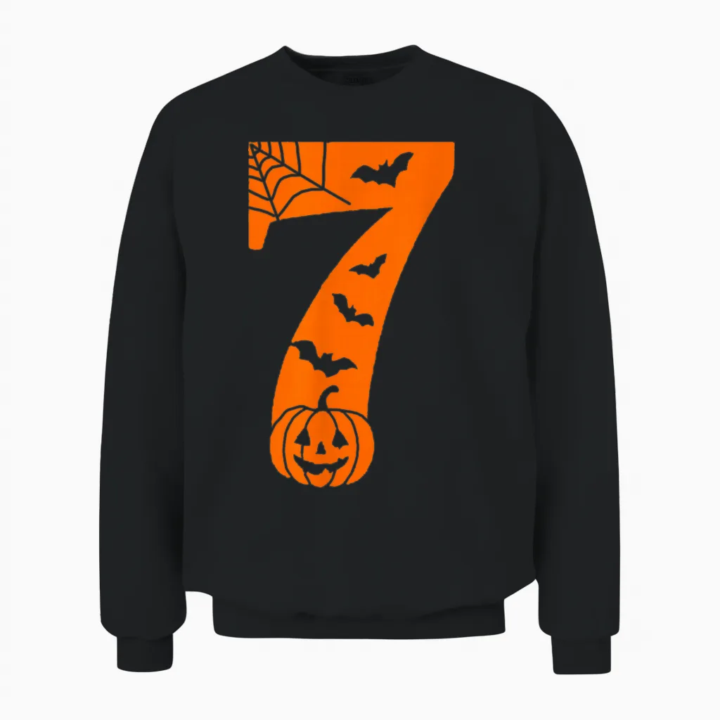 Number 7 Funny Meme Saying 6 7 Six Seven Halloween Costume Unisex Sweatshirt in Black
