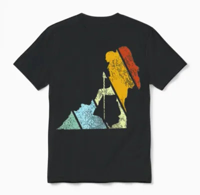 Hiking Retro Unisex T-Shirt - Black
