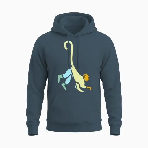 Monkey Retro Unisex Hoodie - Dark Heather