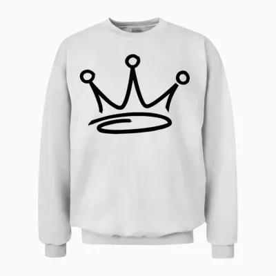 Crown Graffiti Unisex Sweatshirt - White