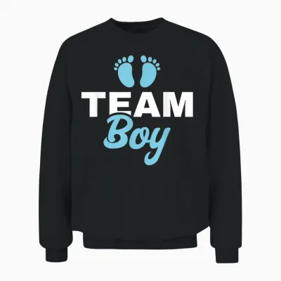 Gender Reveal Party T-Shirt - Team Boy Gender Reveal Unisex Sweatshirt - Black