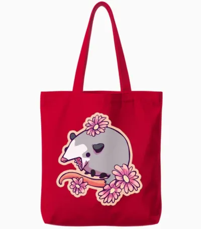 Funny Opossum Possum Tote Bags - Red