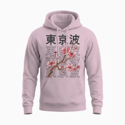 Cherry Blossom Japanischer Sakura-Baum Japan Aesthetic Anime Unisex Hoodie - Light Pink