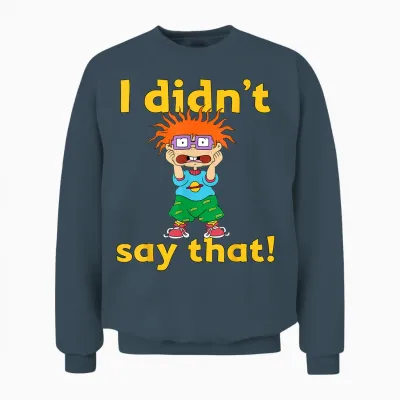 Mademark X Rugrats - Chuckie Finster “i Didn’t Say That” Rugrats Unisex Sweatshirt - Dark Heather