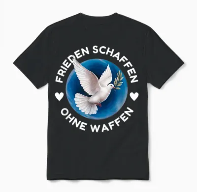 Frieden Schaffen Ohne Waffen Weltfrieden Weiße Friedenstaube Unisex T-Shirt - Black