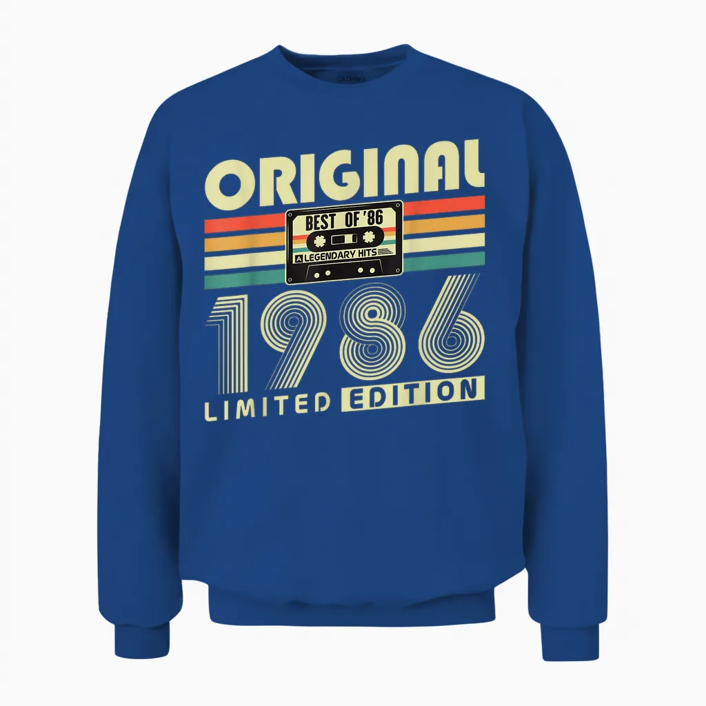 Original 1986 Vintage Cadeau Anniversaire 40 Ans Homme Femme Unisex Sweatshirt in Royal