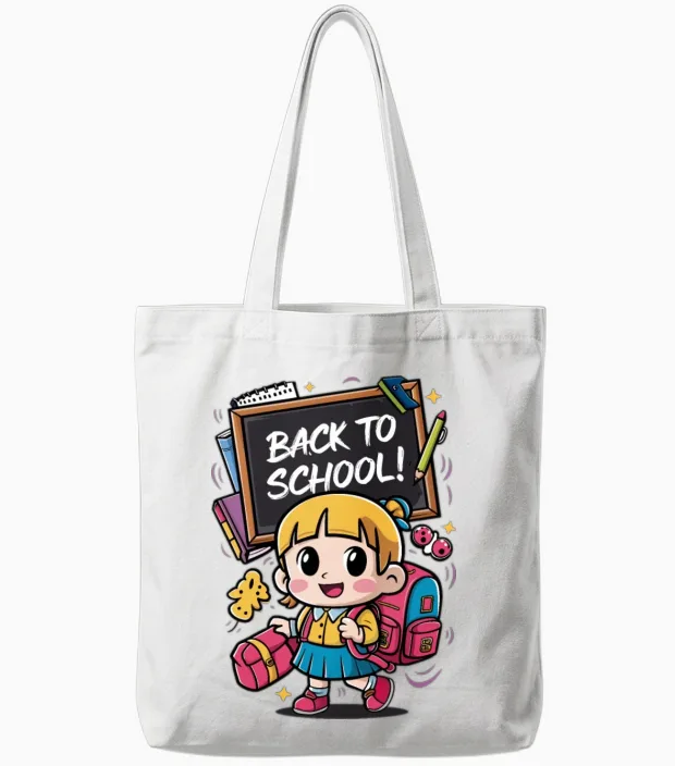 Back to School Girl - & Graduation Tote Bags in White