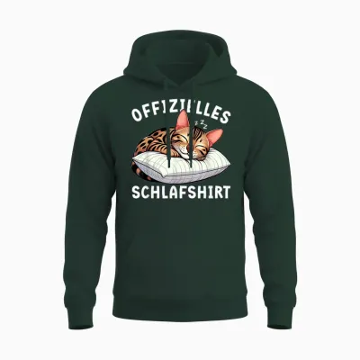 Offizielles Schlafshirt Bengal Katze Nickerchen Schlafanzug Unisex Hoodie - Forest