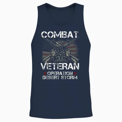 Combat Veteran Desert Storm Military Unisex Tank Top - Navy