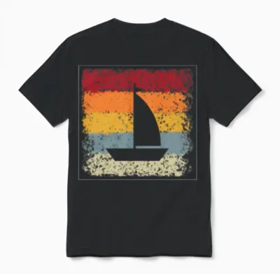Sailing Retro Unisex T-Shirt - Black