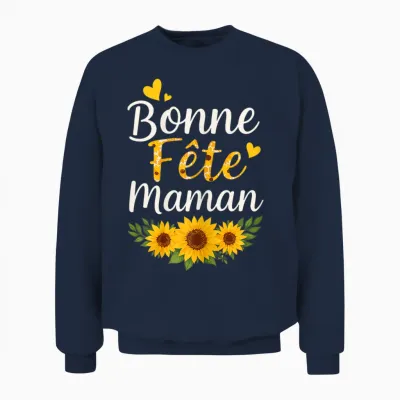 Bonne Fête Maman Tournesols – Cadeau Fête Des Mères Unisex Sweatshirt - Navy