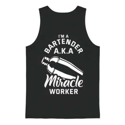 Funny Bartender Quote Design Bartender Gift Unisex Tank Top - Black