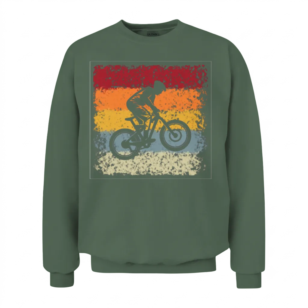 Mountainbike Retro Unisex Sweatshirt - Military Green