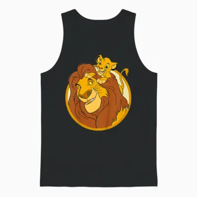 Kinder the Lion King Mufasa and Simba Unisex Tank Top - Black