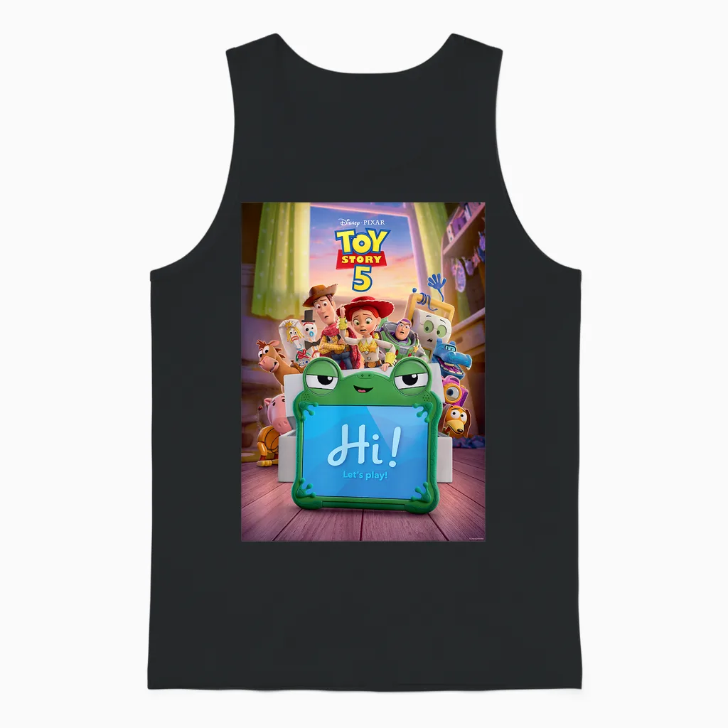 Disney and Pixar's Toy Story 5 Lilypad Hi Let's Play Unisex Tank Top in Black