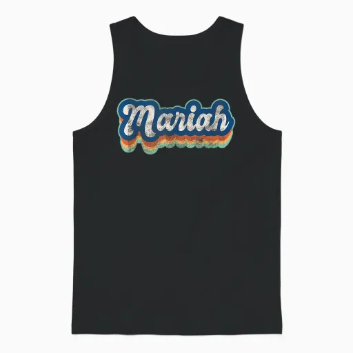 Mariah Name Girl Vintage Style 70s 80s Custom T-Shirt, Black, S Unisex Tank Top in Black