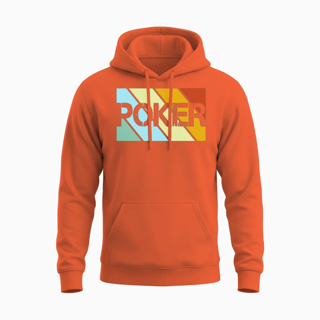 Poker Retro Unisex Hoodie in Orange