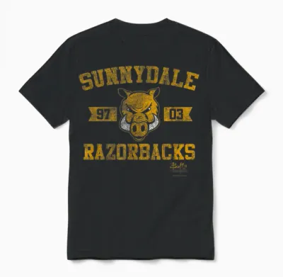 Buffy the Vampire Slayer Sunnydale Razorbacks Collegiate Unisex T-Shirt - Black