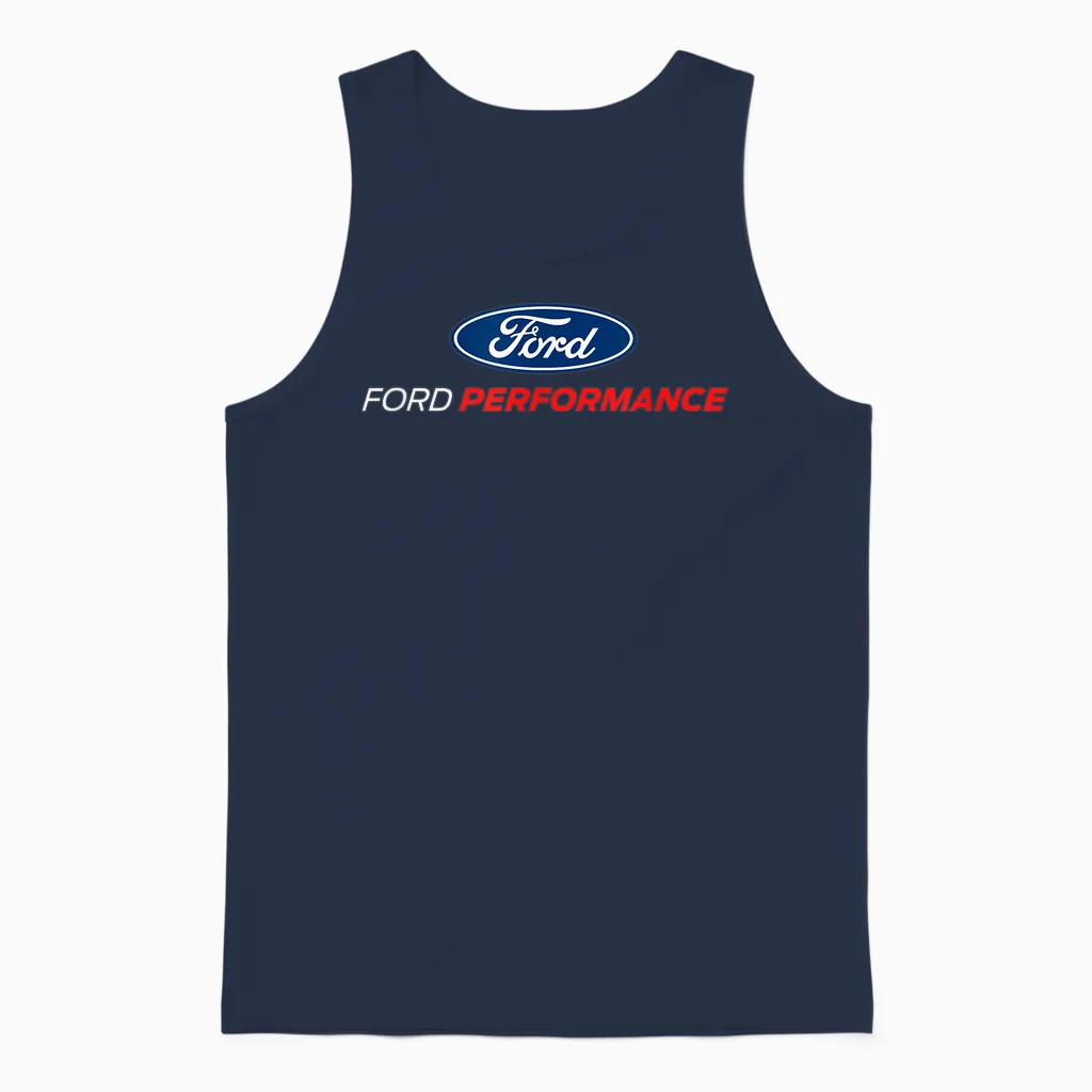 Ford Performance Logo T-Shirt, Black, S Unisex Tank Top in Navy