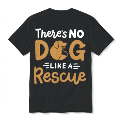 Dog Rescue Dog Lover Unisex T-Shirt - Black