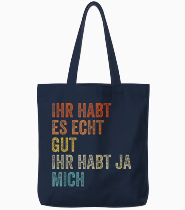 Funny Saying Funny Herren Männer Sprüche Lustig Witzig T-Shirt, Black Tote Bags in Navy