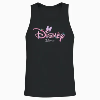 Disney Mama Minnie Mouse Logo Family Trip Mother's Day Gift T-Shirt, Black Unisex Tank Top - Black