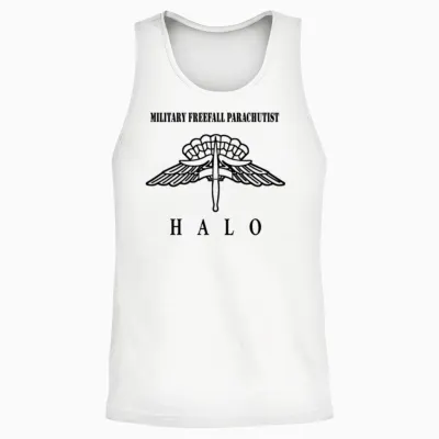 Military Freefall Parachutist - Halo Unisex Tank Top - White