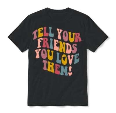 Tell Your Friends That You Love Them Gift Unisex T-Shirt - Black