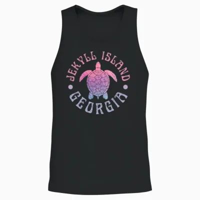 Jekyll Island Georgia Sea Turtle Beach Ocean Cute Unisex Tank Top - Black