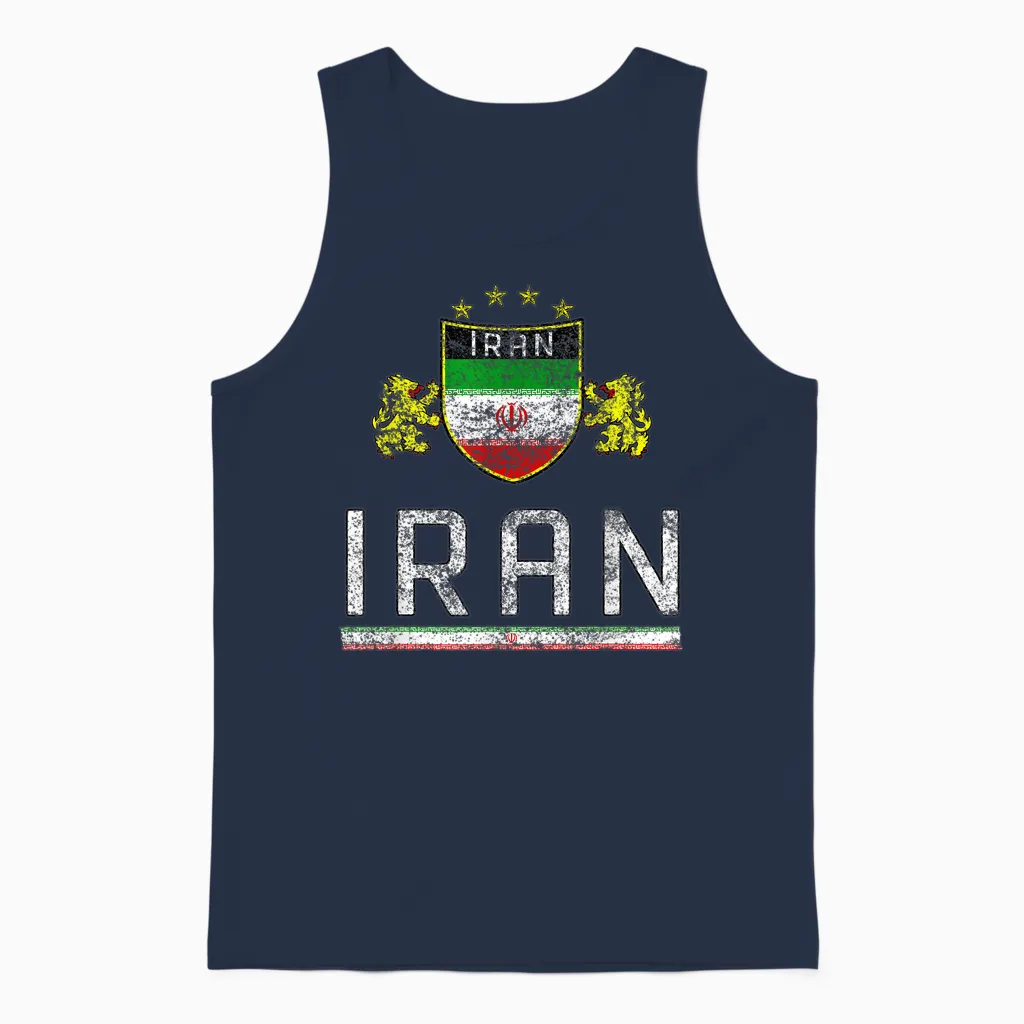 Iran Fußball Fan Trikot Iranische Flagge Fußballliebhaber Unisex Tank Top in Navy