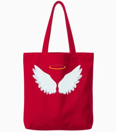 Angel´s Wings with Halo Tote Bags - Red