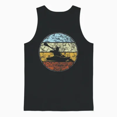 Kayak Retro Unisex Tank Top - Black