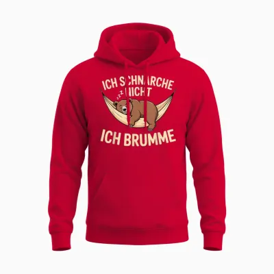 Ich Schnarche Nicht Ich Brumme Bär Sleep Shirt Pyjamas Sleep Unisex Hoodie - Red