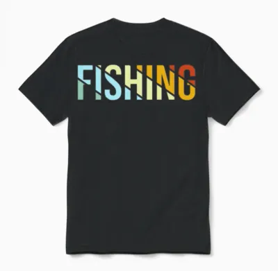 Fishing Retro Unisex T-Shirt - Black