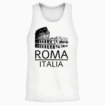 Roma Italia Unisex Tank Top - White