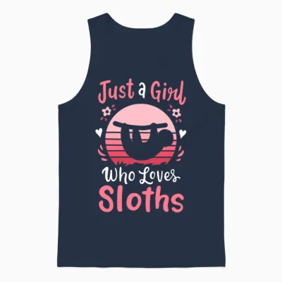 Sloths Sloth Lover Retro Unisex Tank Top - Navy