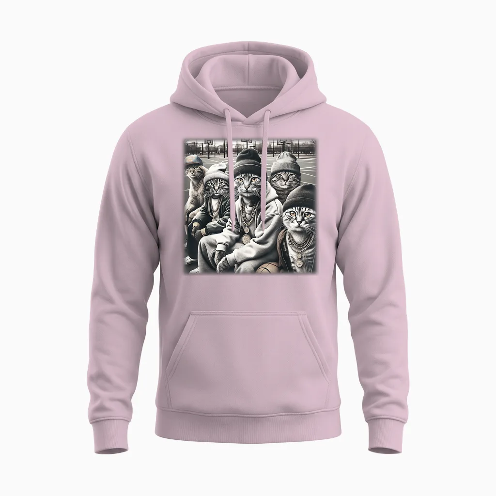 Lustiges Gangster-Meme Aus Den 90er Jahren Von Gang of Feral Street Cats Unisex Hoodie in Light Pink