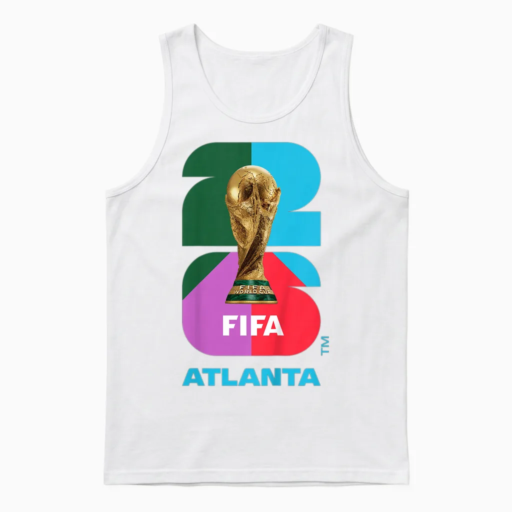 Kids Fifa World Cup26 Atlanta Trophy Color Unisex Tank Top in White