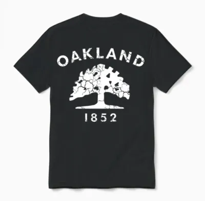 Oakland Flag California Home Family Unisex T-Shirt - Black