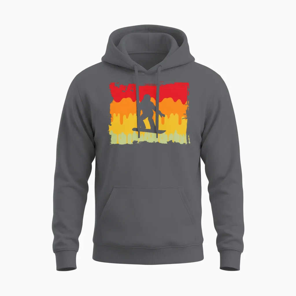 Snowboarding Retro Unisex Hoodie in Charcoal