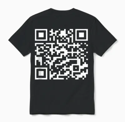 Qr Code with Funny Hidden Message Unisex T-Shirt - Black