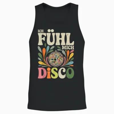 I Feel Me Disco Retro Music Party Vintage Unisex Tank Top - Black