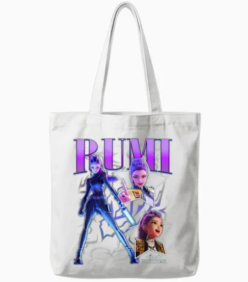 Kpop Demon Hunters Halloween Rumi Showcase Y2k Style Tote Bags - White