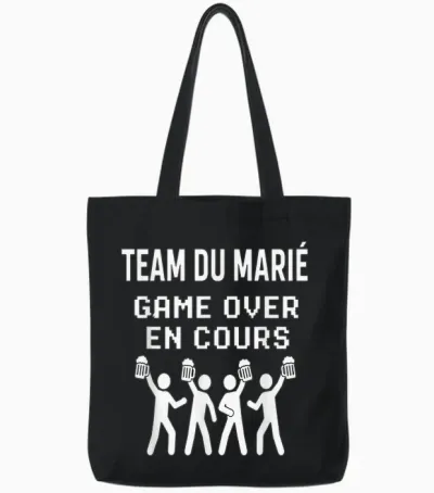 Humour Evg Team Du Marié Game Over En Cours Cadeau Fête Tote Bags - Black
