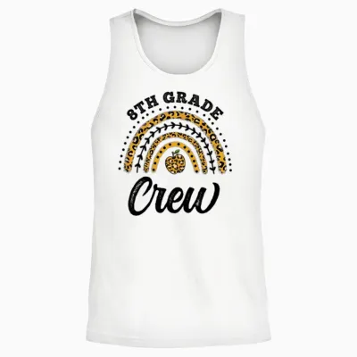 8th Grade Crew Rainbow 8th Grade Back to School Unisex Tank Top - White