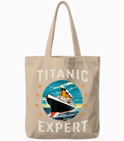 Titanic Expert Funny Rms Titanic Birthday Merch Kids Boys T-Shirt, Black, S Tote Bags - Natural